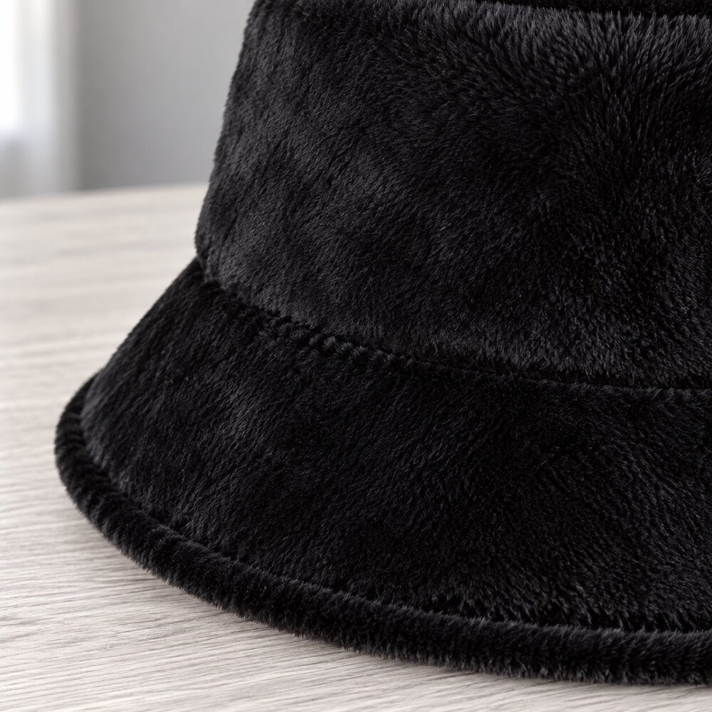 CHANEL Black Shearling Logo Bucket Hat - Picture 6 of 6